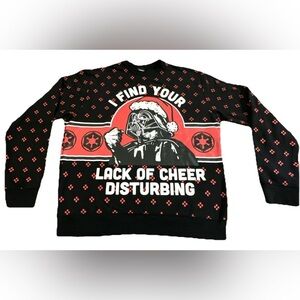 Star Wars Ugly Christmas Sweater Darth Vader Find Your Lack Of Cheer Disturbing